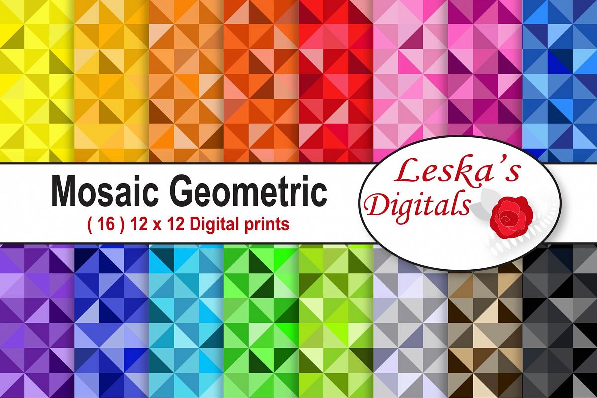 Colorful Mosaic Geometric Pattern example image 1