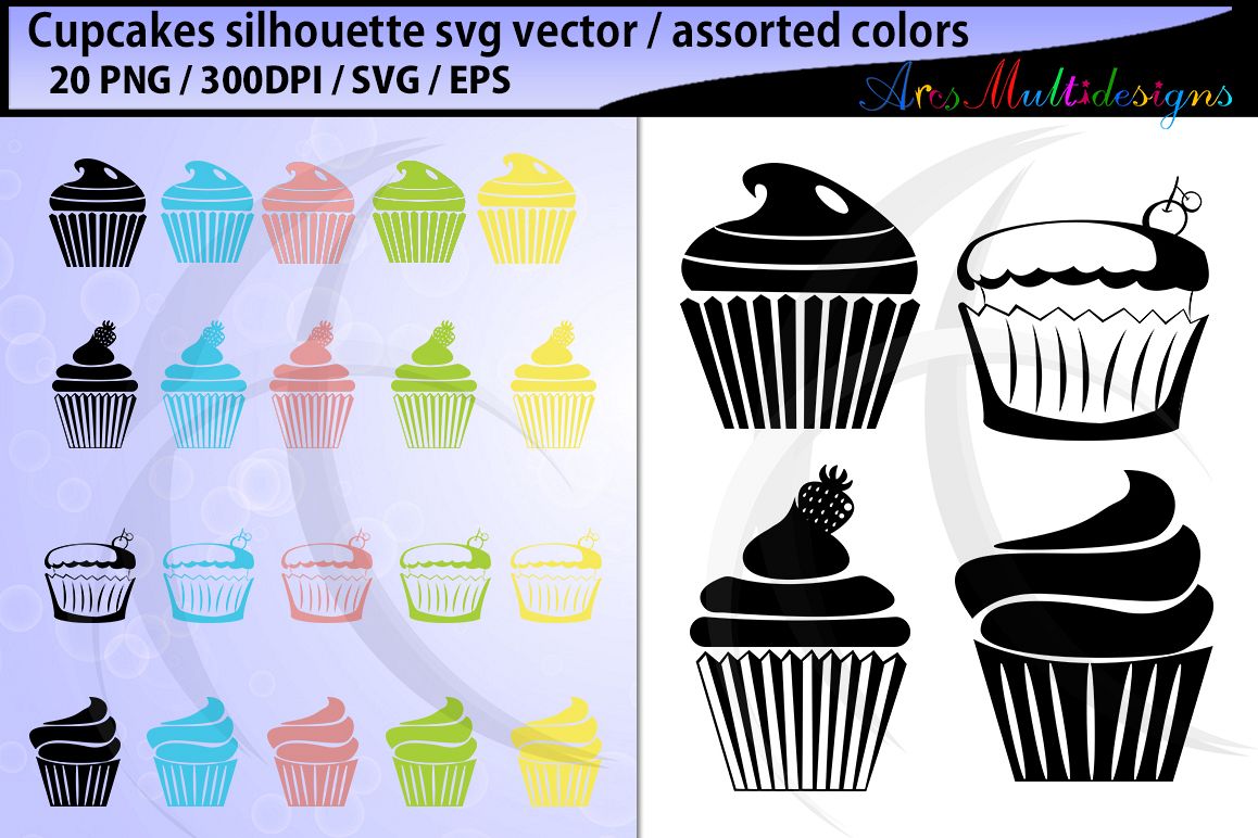 Cupcake Silhouette svg / cupcake vector / cupcake clipart (132521