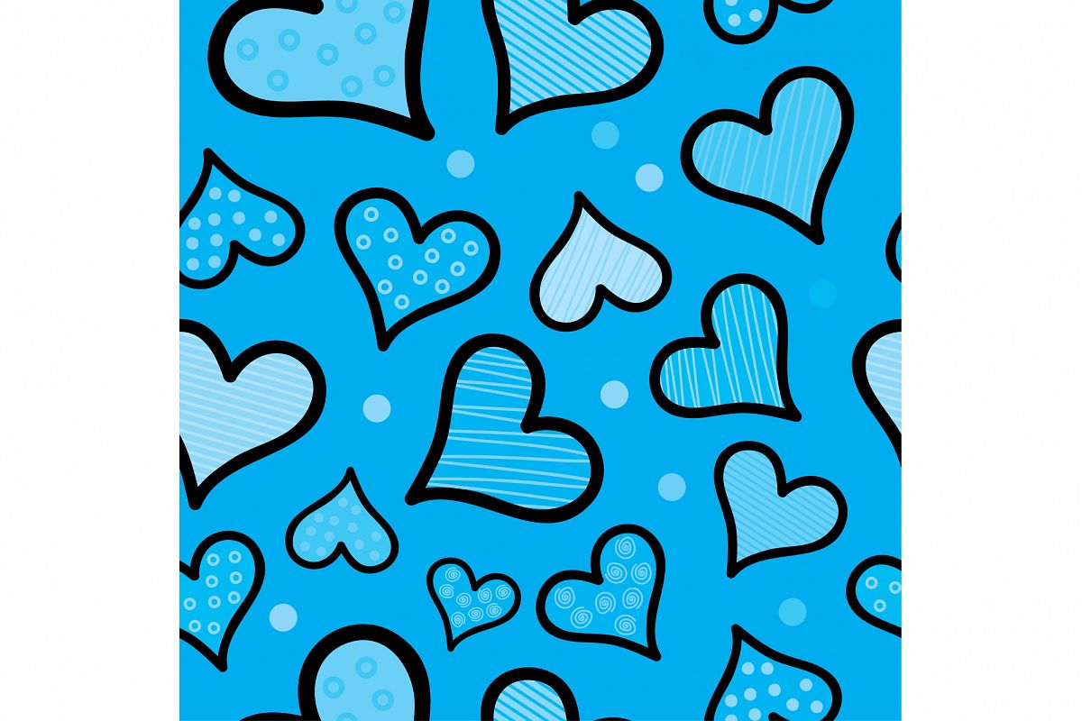 Seamless vector background with decorative hearts. Print. Cloth design, wallpaper. example image 1