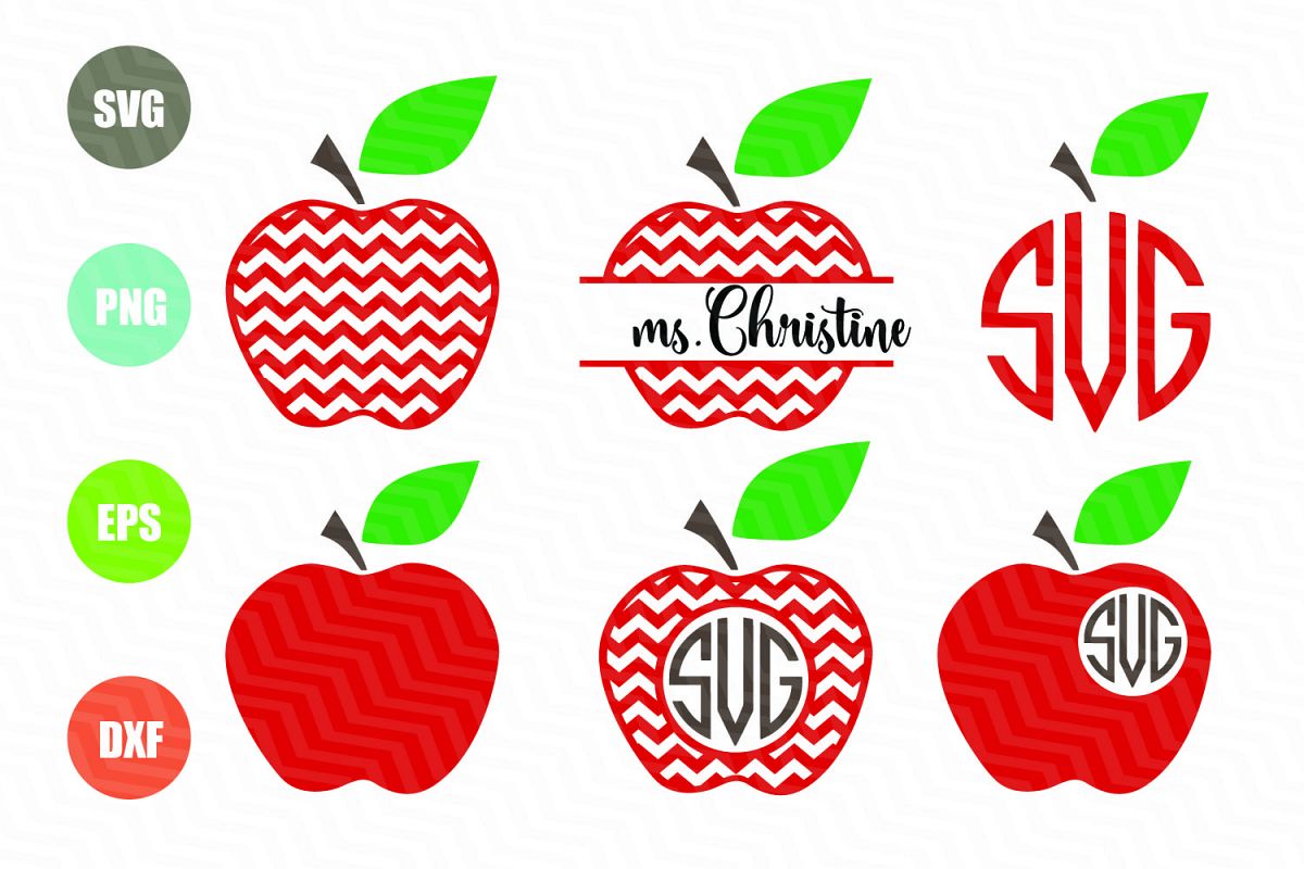 Chevron Apple SVG Apple Monogram SVG Teacher SVG