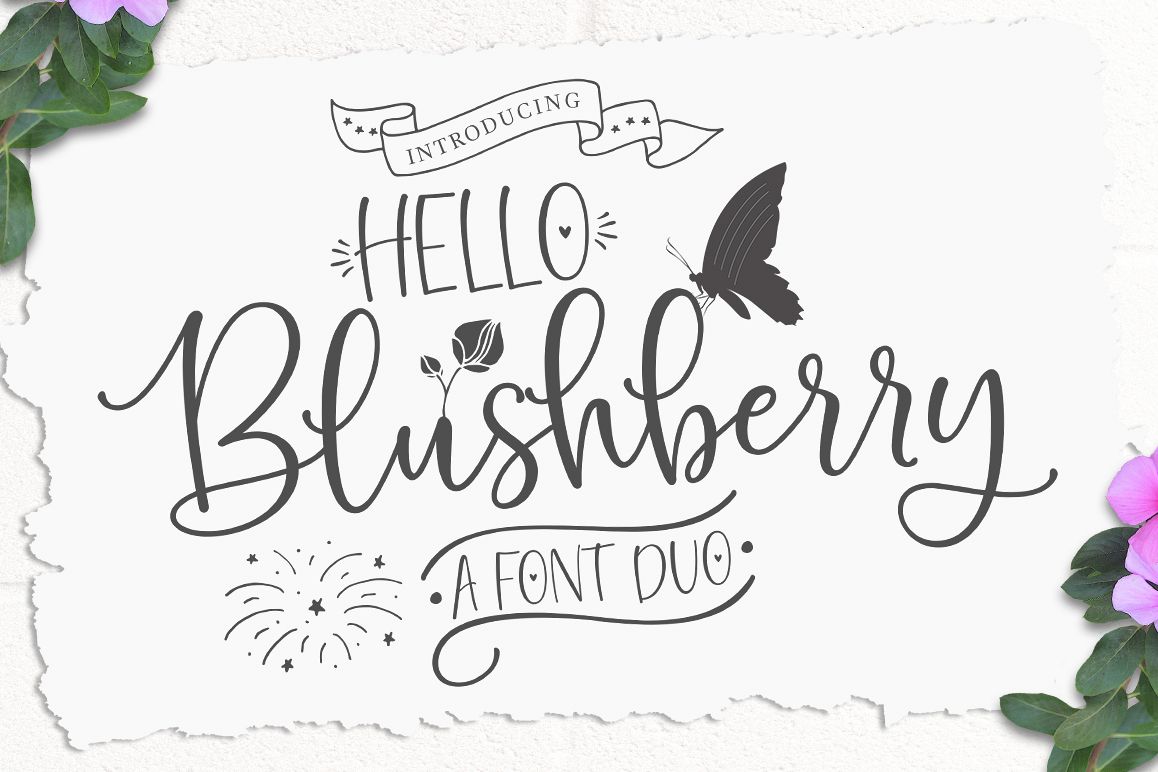 Hello Blushberry - Font Duo example image 1