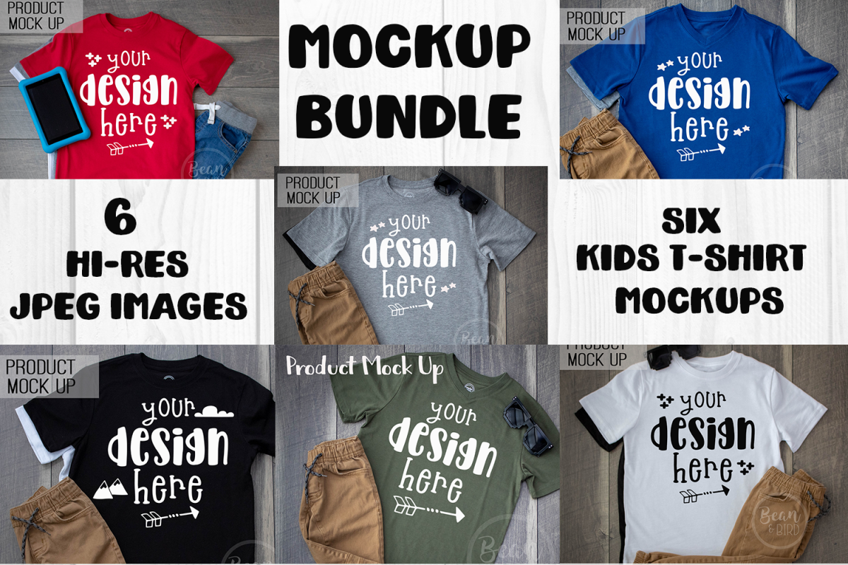 Kids Shirt Mockup Bundle example image 1