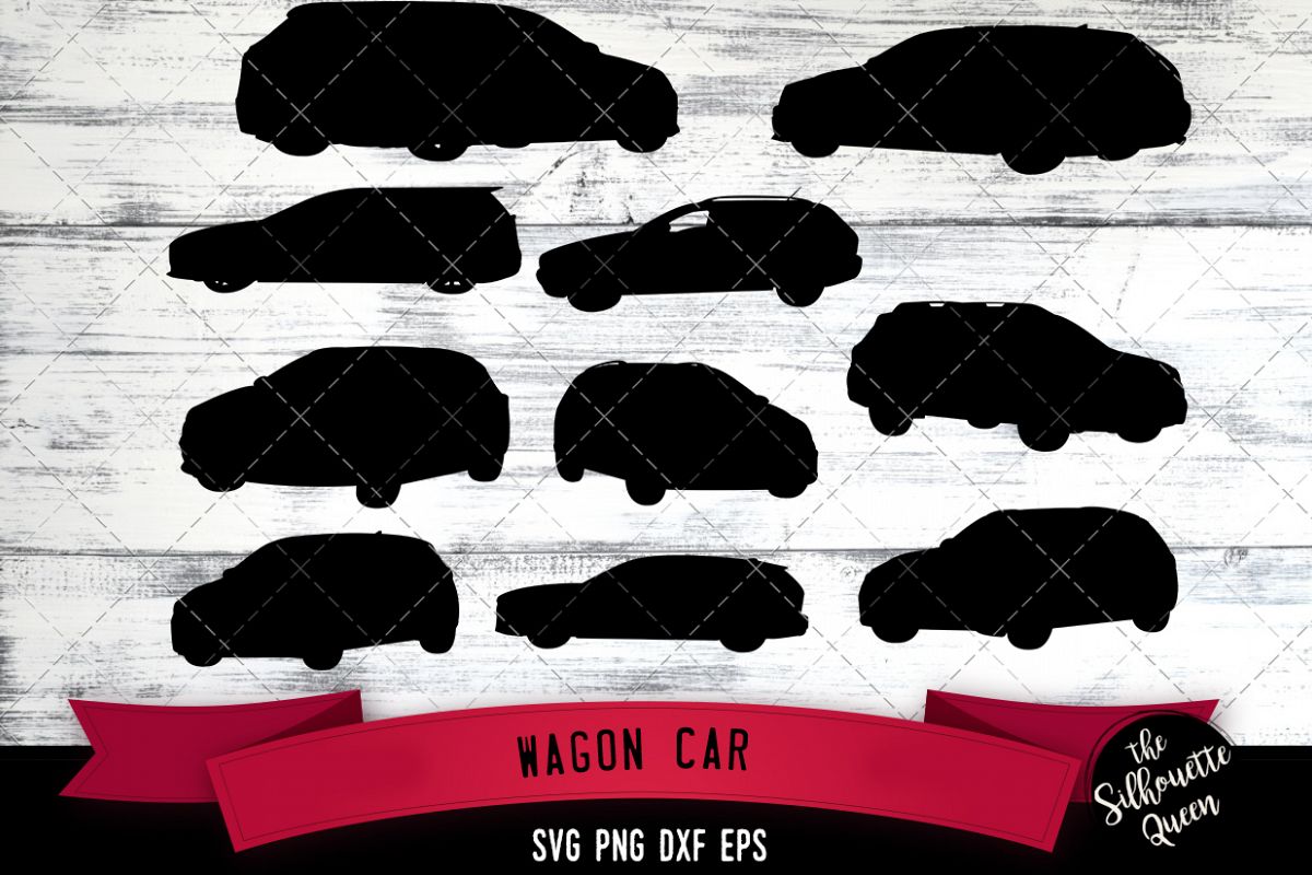 Wagon Car Silhouette Vector svg file example image 1