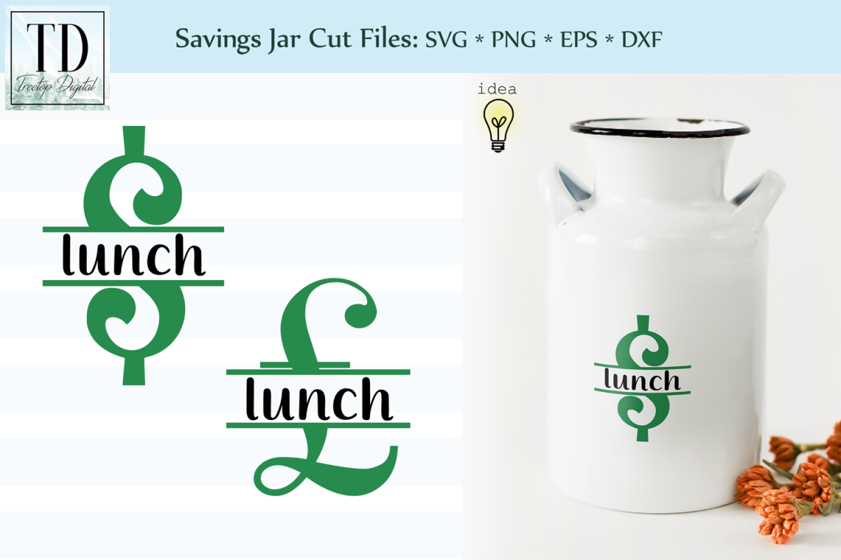 Saving for Lunch Bank Design, Savings Series, SVG example image 1