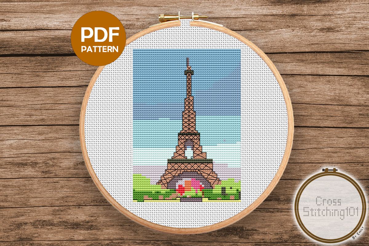 The Eiffel Tower Cross Stitch Pattern - Instant Downlod PDF example image 1