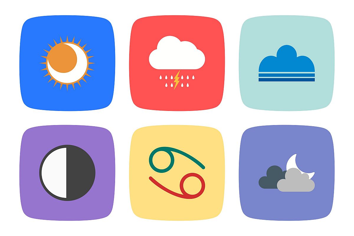 Set Of Weather And Season Icons example image 1
