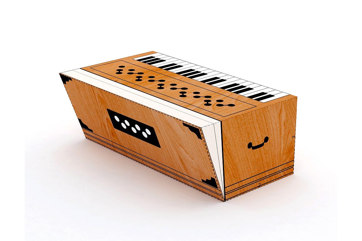 DIY Harmonium favor - 3d papercraft example image 1