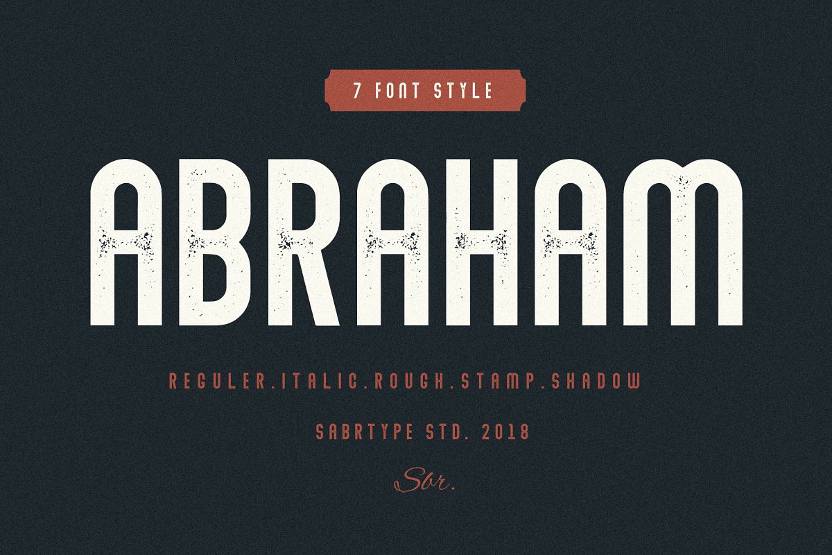 Abraham Font Family 7 Style Fonts example image 1
