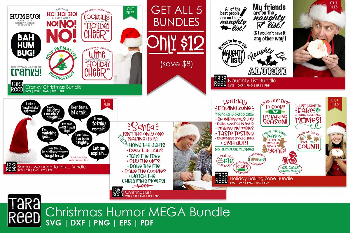 Christmas Humor MEGA Bundle - SVG and Cut Files for Crafters example image 1