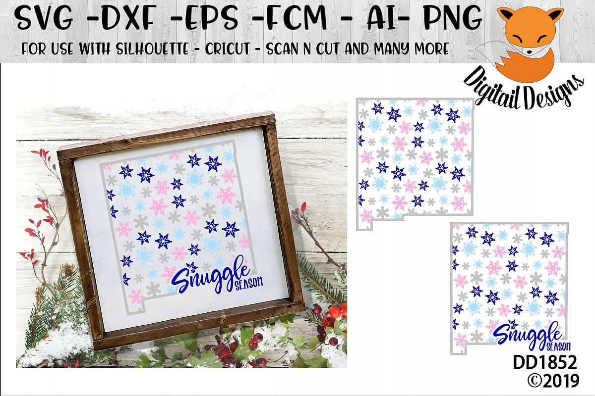 New Mexico Snowflake Winter SVG example image 1