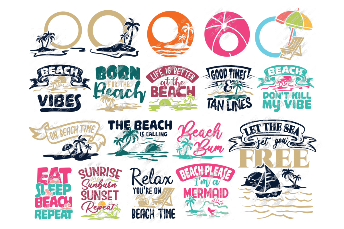 Download Beach SVG Files Vol. 2 Theme in SVG, DXF, PNG, EPS, JPG ...