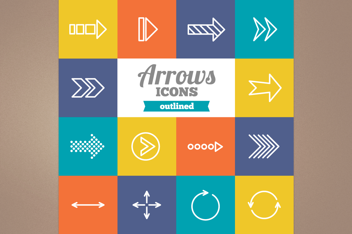 Outlined Arrows Icons example image 1