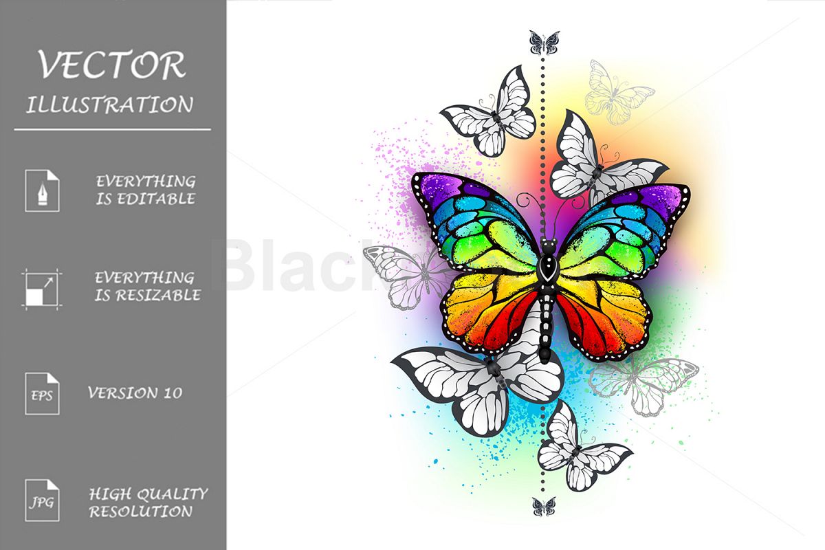 Composition with Rainbow Butterfly example image 1