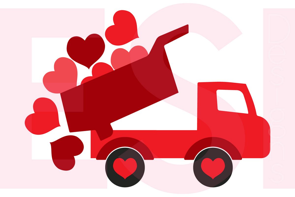 Truck with Falling Hearts Design example image 1