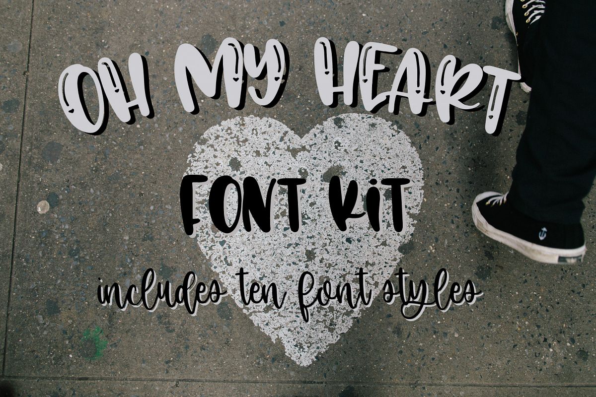 Oh My Heart Font Kit 10 Fonts example image 1