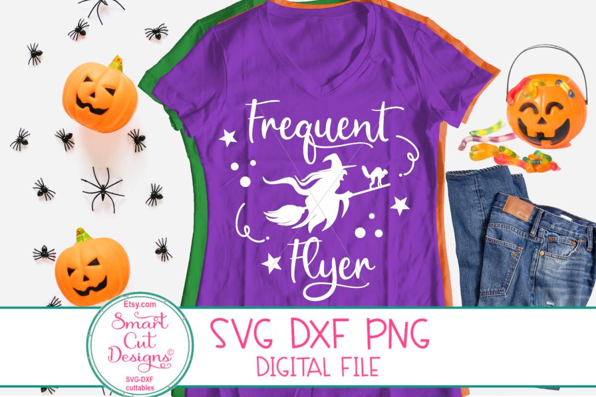 Halloween SVG, Frequent Flyer, Witch, Broom, Adult, Humor example image 1