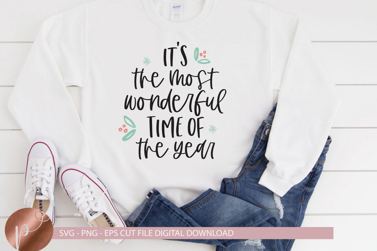 It's The Most Wonderful Time Of The Year Svg Christmas Quote example image 1