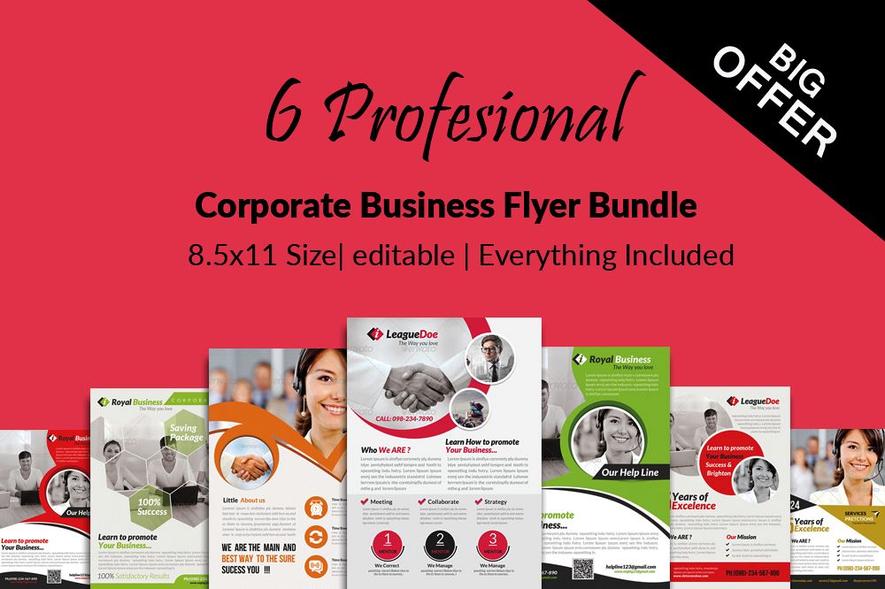 6 Multi Use Business Flyers Bundle example image 1