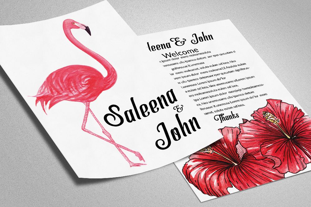 Double Sided Wedding Invitation Card example image 1