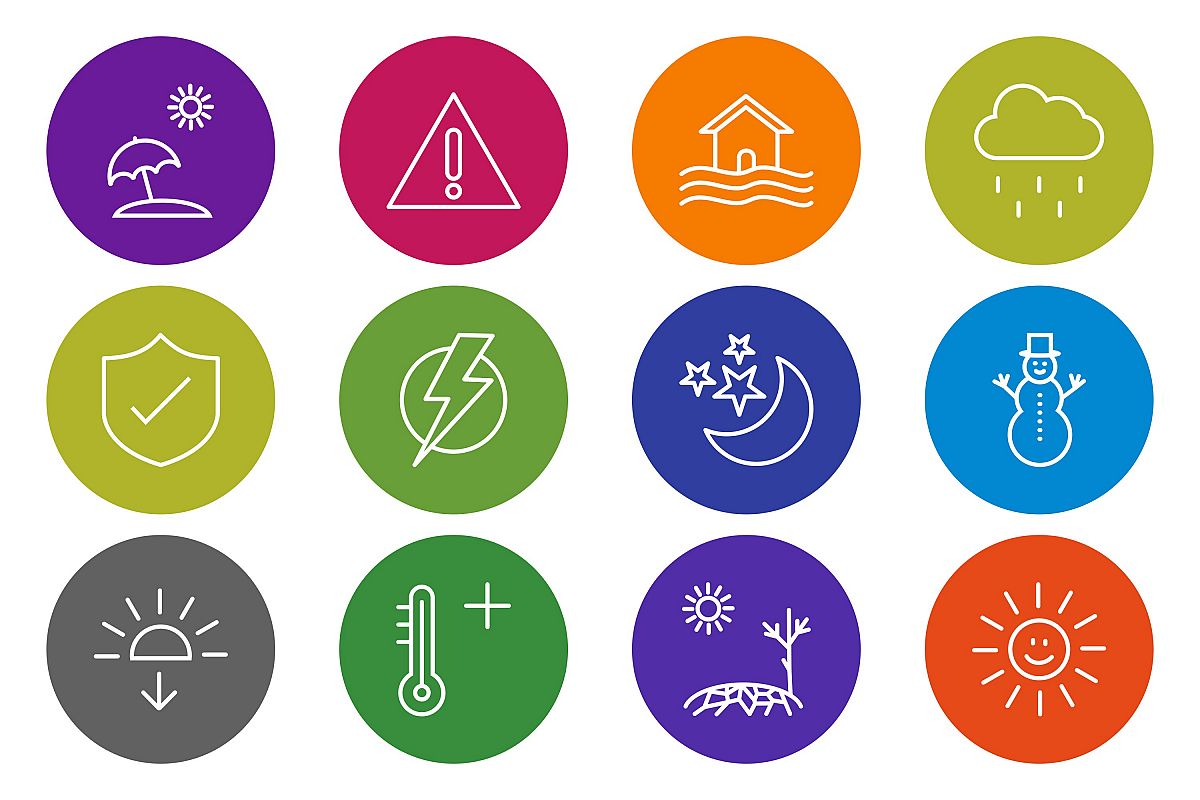 Set Of Weather And Season Icons example image 1
