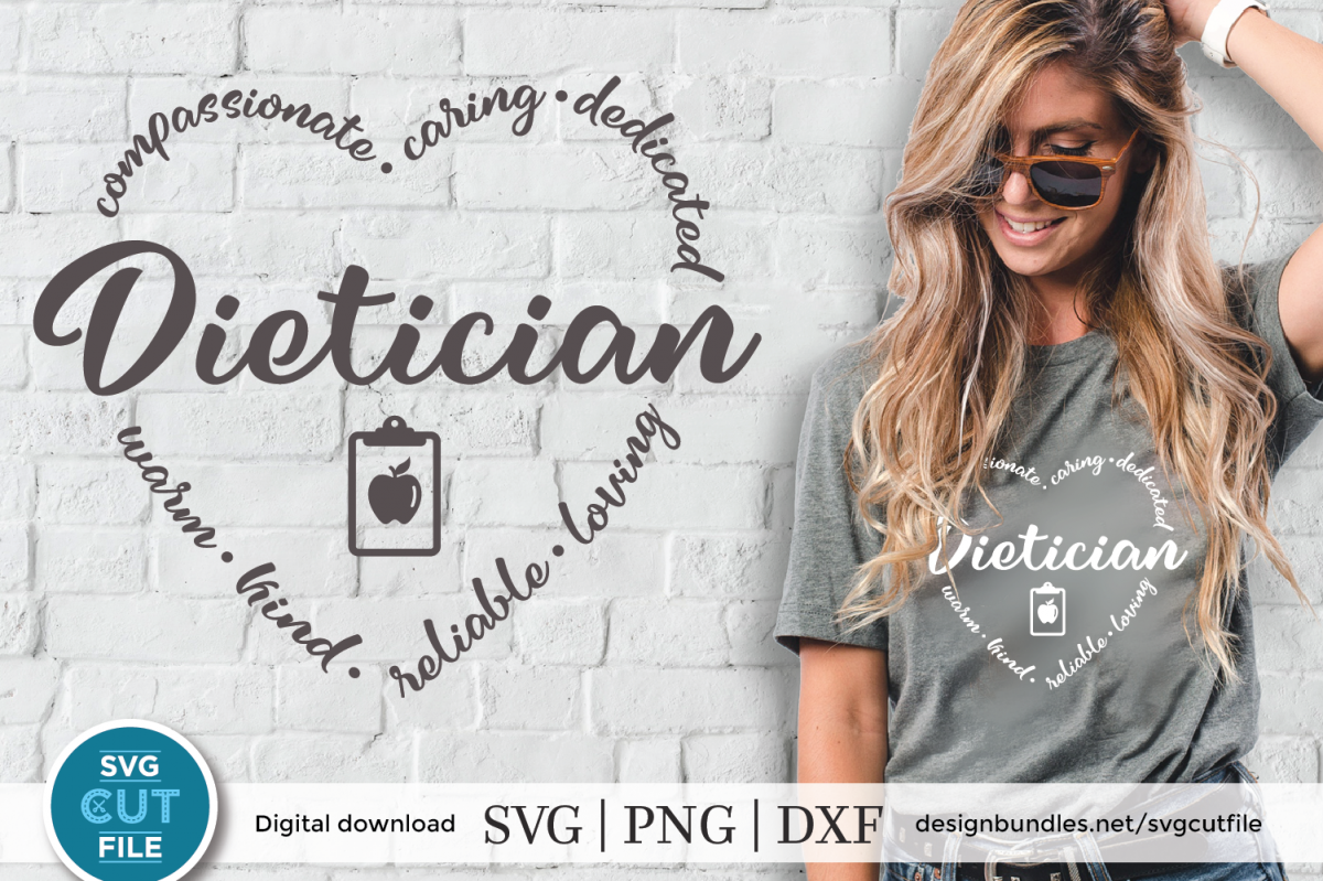Registered Dietician SVG file with heart a Dietitian svg