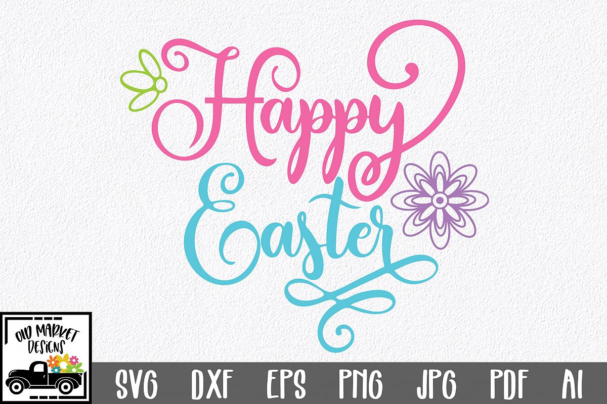 Easter SVG Cut File - Happy Easter SVG DXF EPS PNG JPG AI example image 1