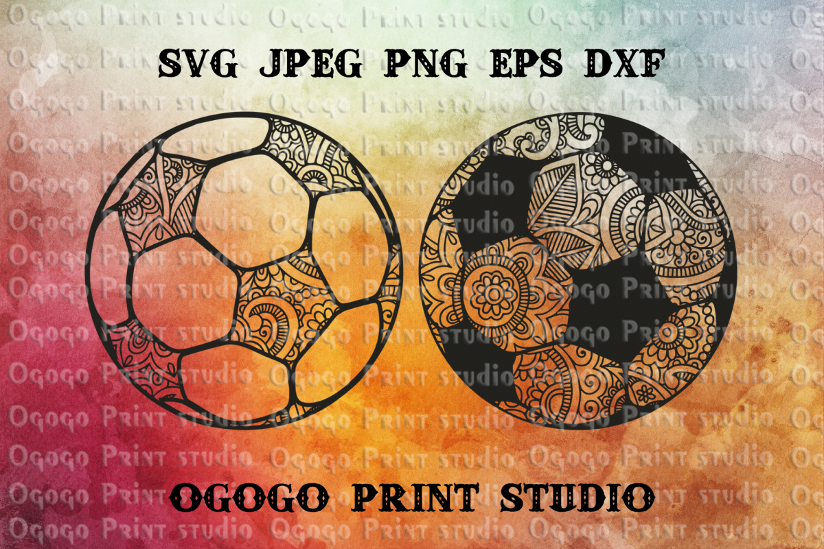 Football SVG, Mandala svg, Zentangle SVG, Soccer svg, Ball example image 1