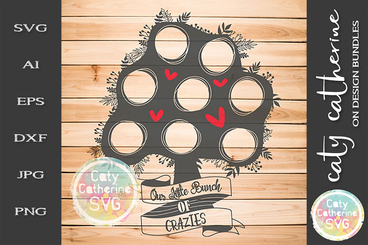 Our Little Bunch Of Crazies Family Tree SVG Cut File example image 1