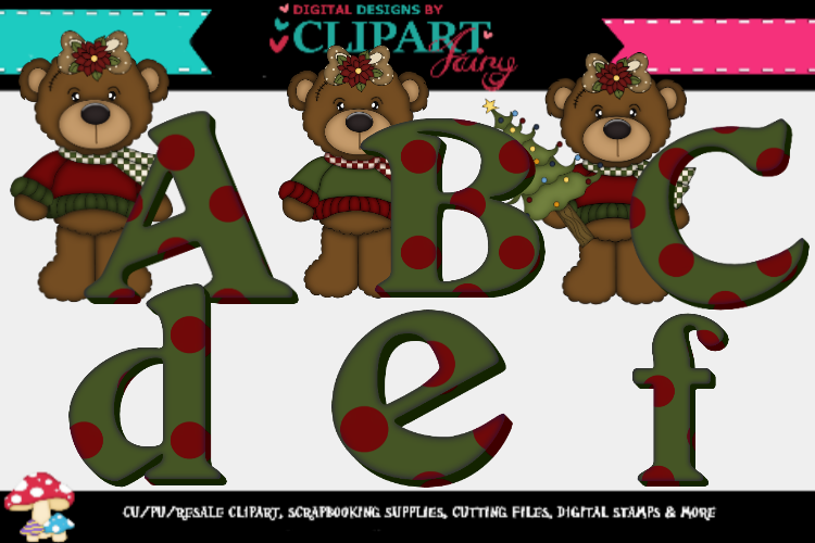 Christmas brown bear girl alpha example image 1