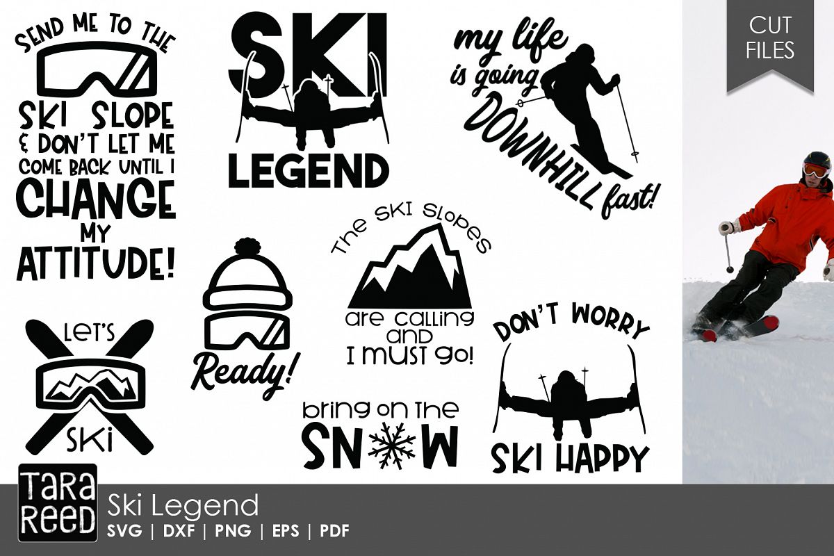 Ski Legend - Skiing SVG and Cut Files for Crafters example image 1