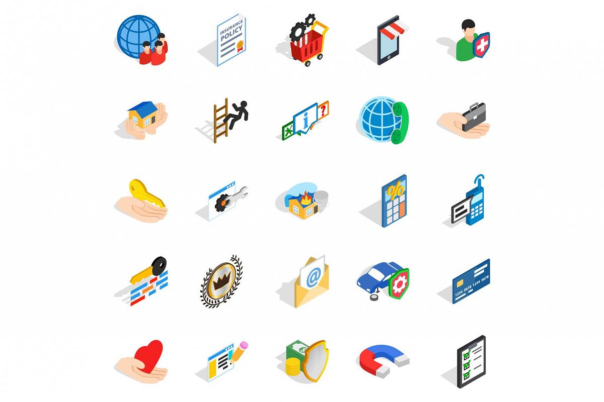 Call center icons set, isometric style example image 1