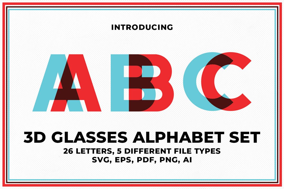 3D Glasses Alphabet Set example image 1