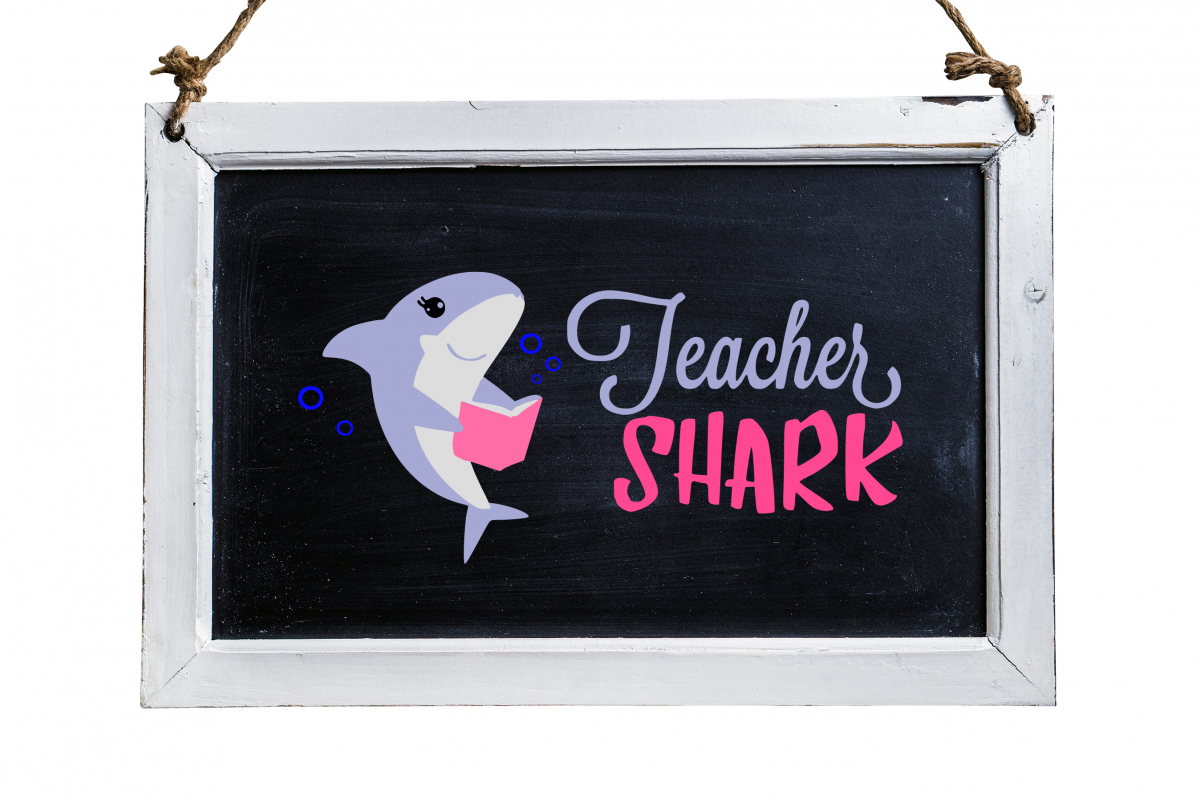 Teacher Shark Illustration & Cut File example image 1