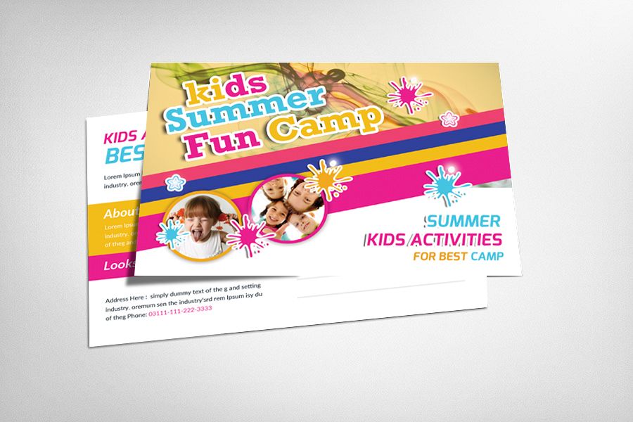 Kids Summer Camp Postcard Template example image 1