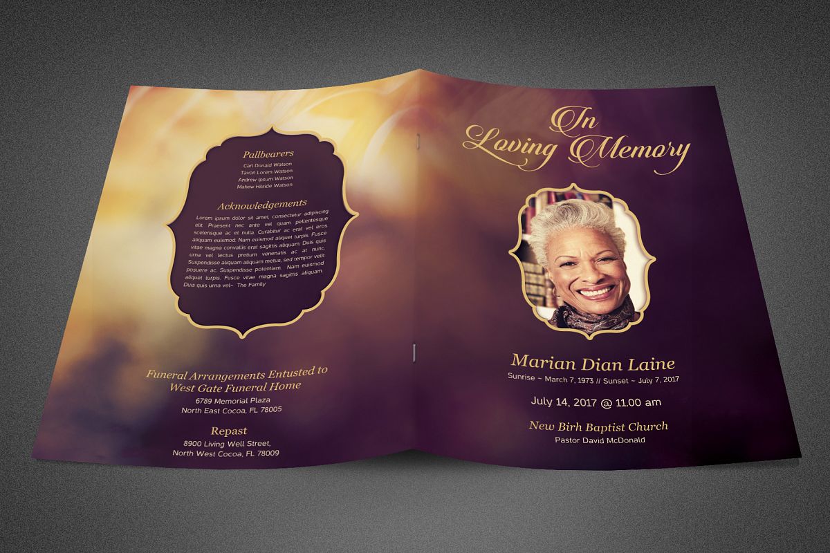 In Loving Memory Funeral Program example image 1