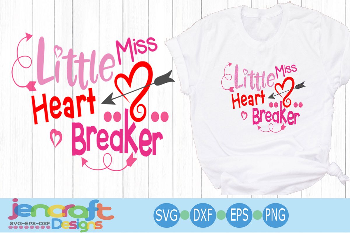 Valentine svg - Little Miss Heartbreaker svg Toddler Baby example image 1