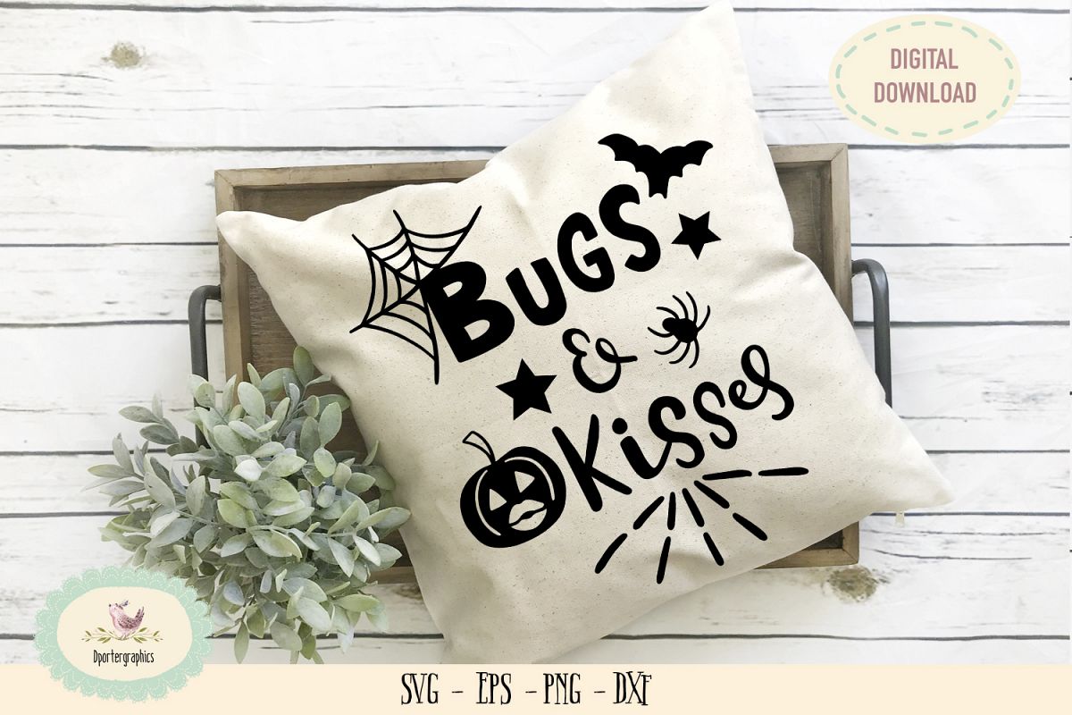 Bugs and kisses SVG PNG spider web pumpkin halloween example image 1