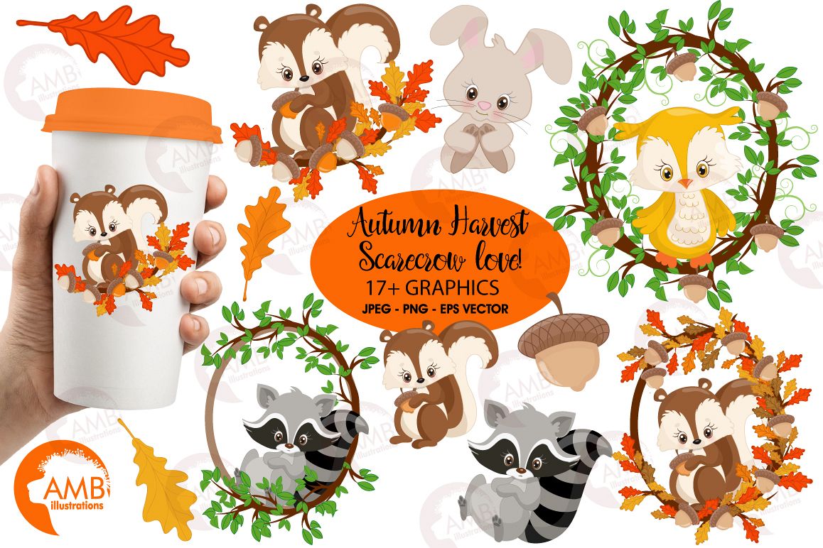 Woodland Critters clipart, graphics and illustrations AMB-1178 example image 1