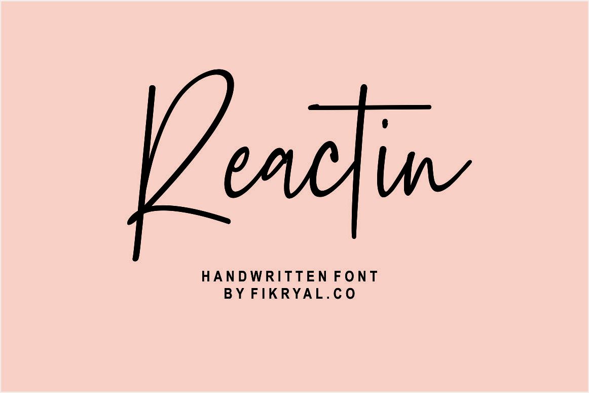 Reactin // handwritten font example image 1