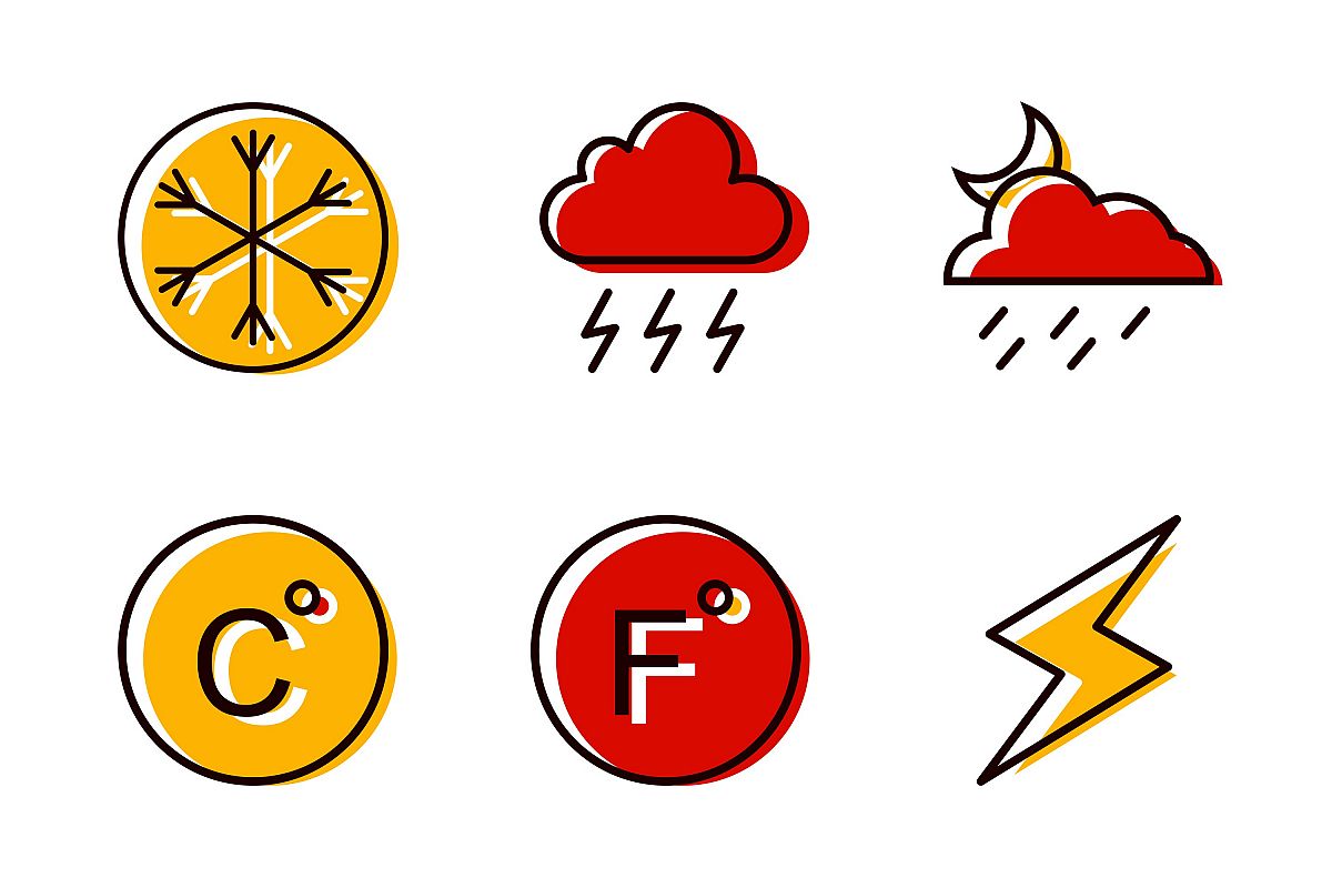 Set Of Weather And Season Icons example image 1