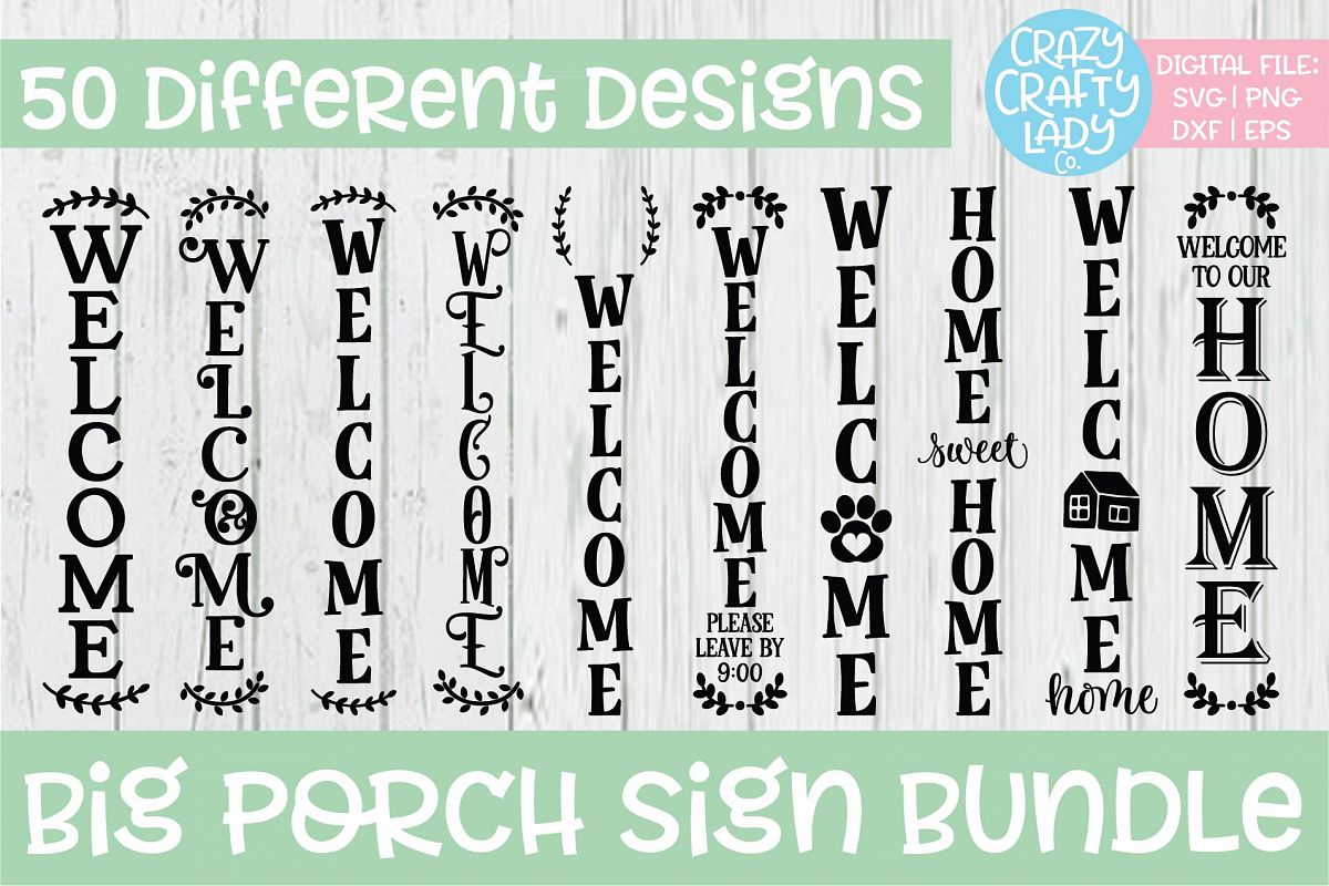 Big Porch Sign SVG DXF EPS PNG Cut File Bundle example image 1