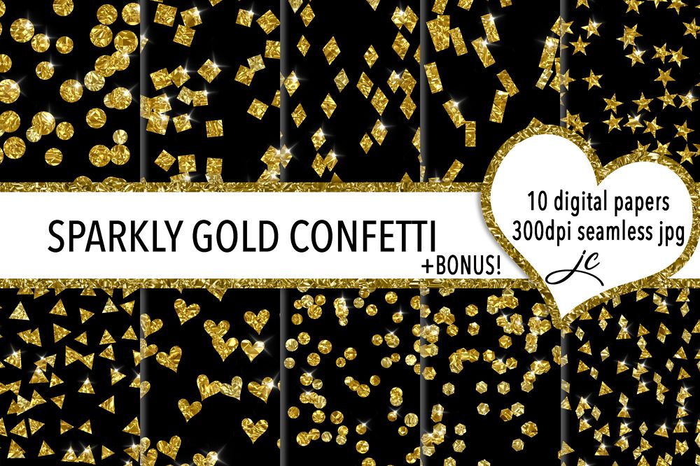 Sparkly Gold Confetti example image 1