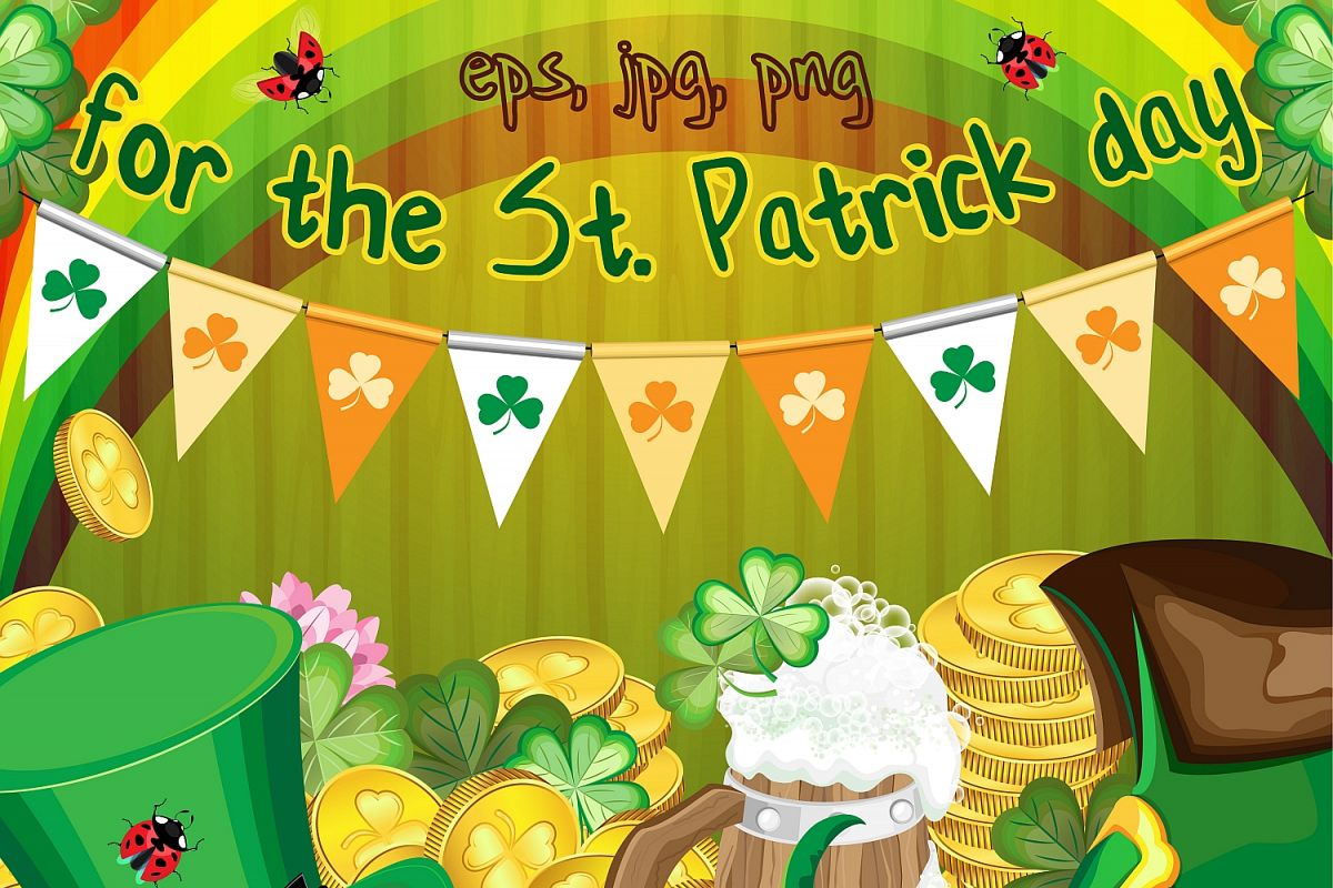 Set of elements for the st. Patrick`s Day example image 1
