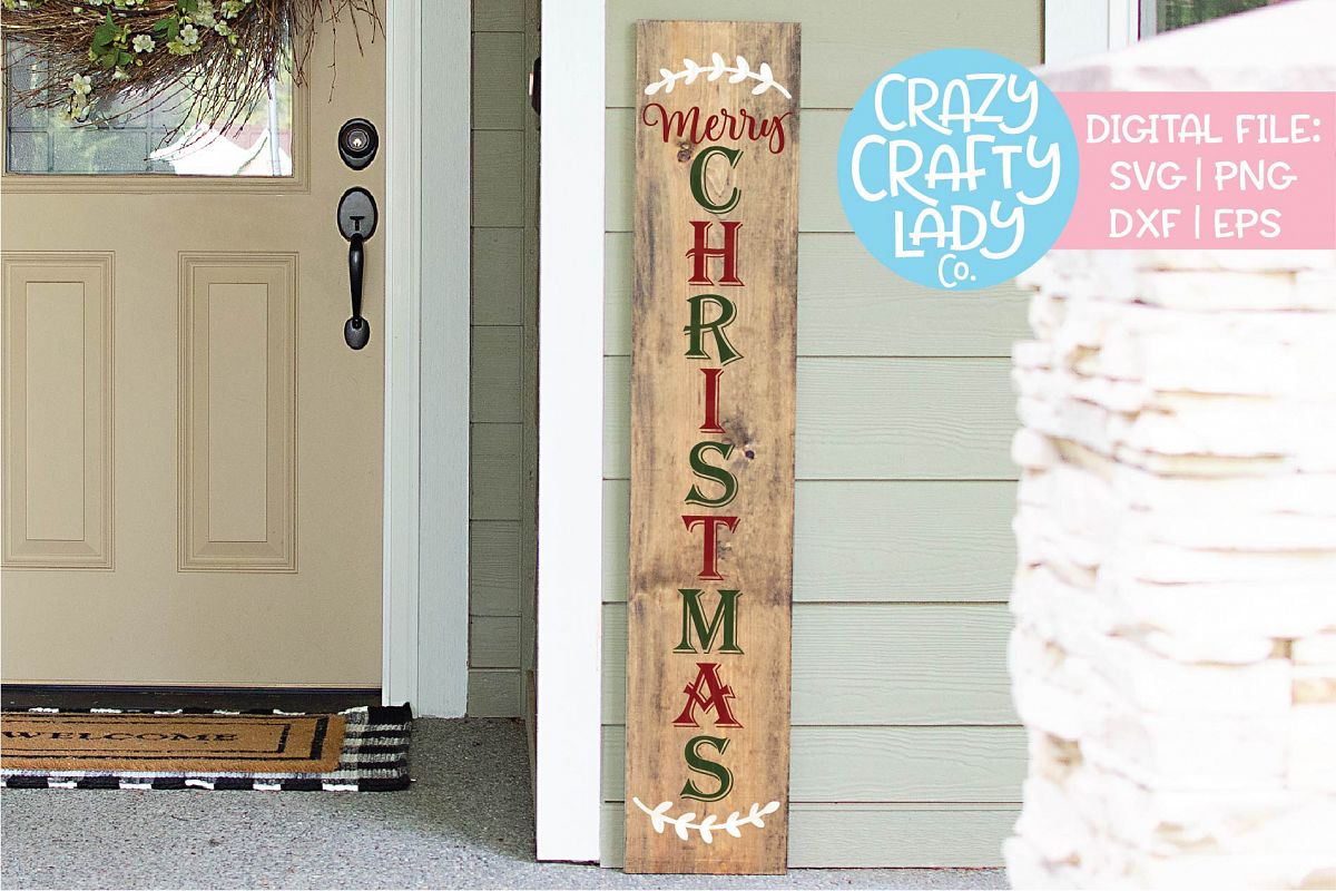 Merry Christmas Porch Sign SVG DXF EPS PNG Cut File example image 1