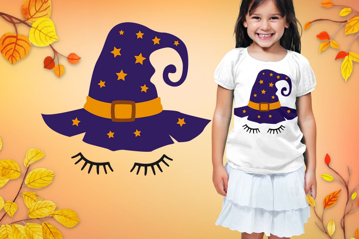 Halloween Design with Witch Hat SVG example image 1