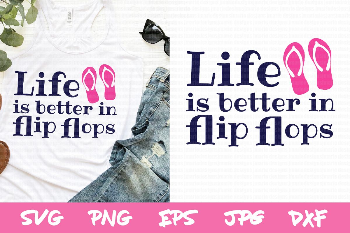 SVG cut files, svg, summer svg files, flip flops svg, cricut example image 1
