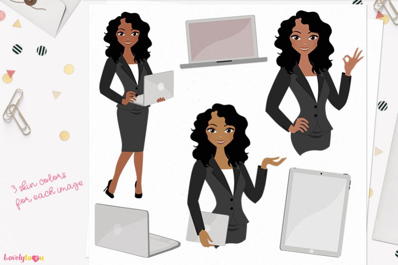 Woman business character clip art L110 Dezi example image 1