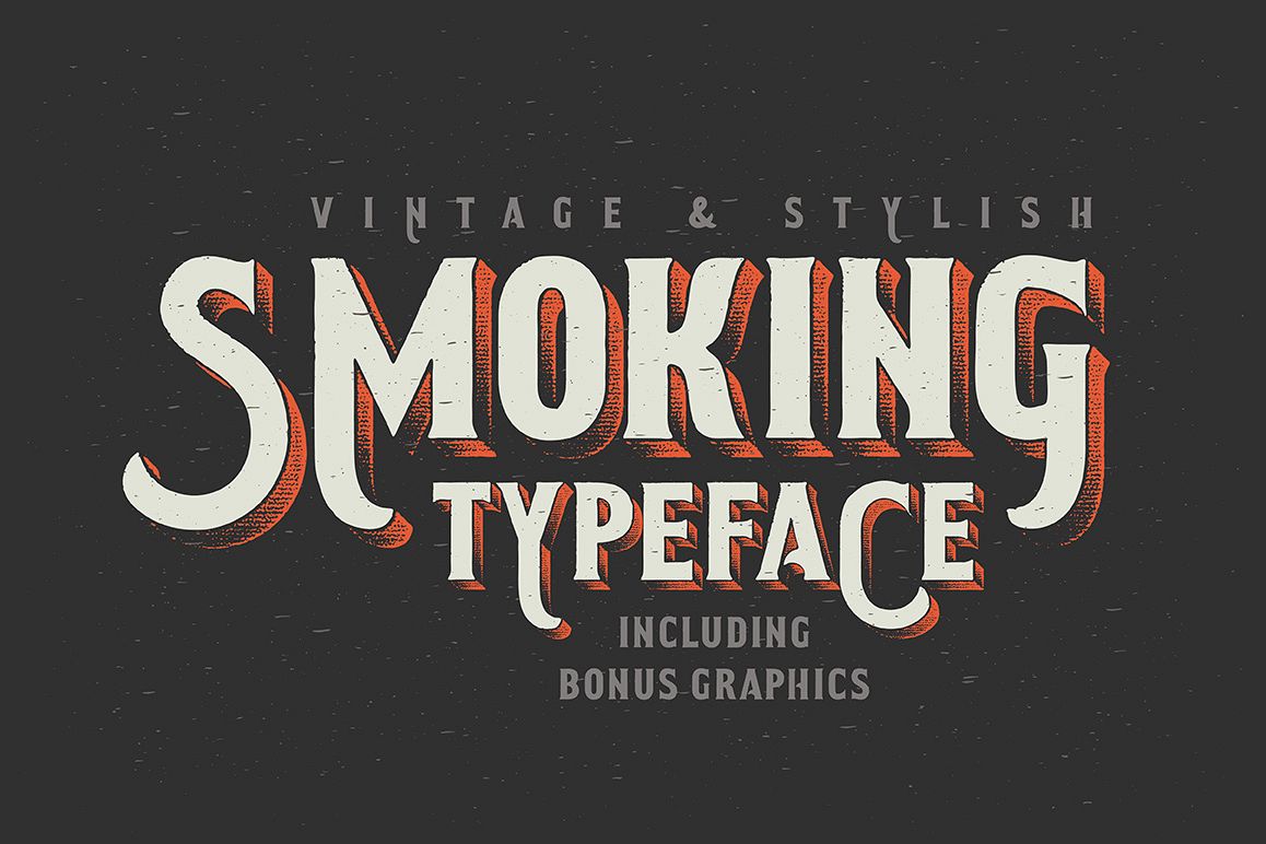 Smoking typeface + Illustration example image 1