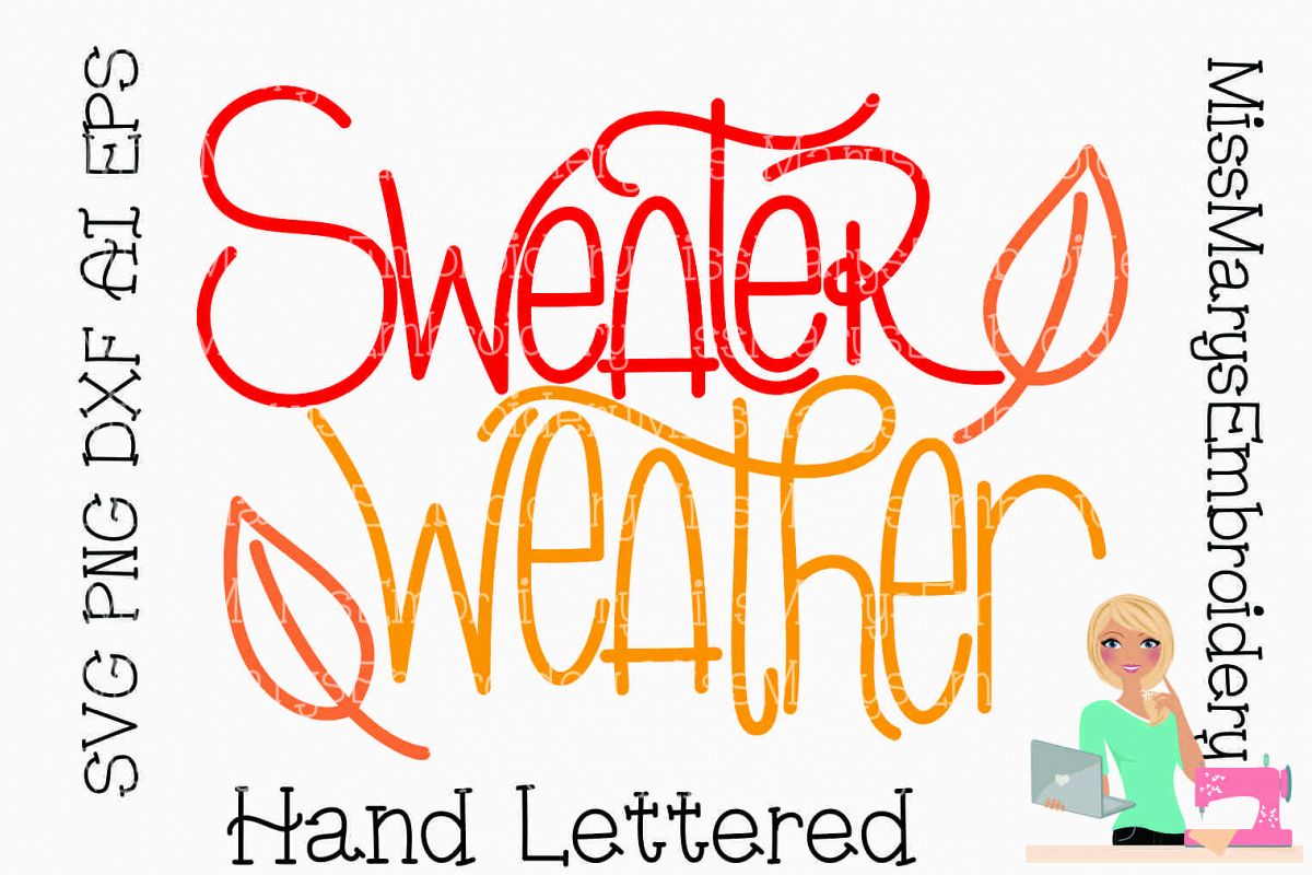 Sweater Weather SVG Cutting File PNG DXF example image 1