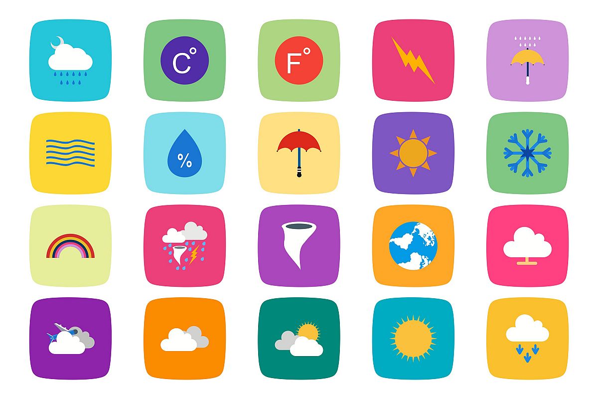 Set Of Weather And Season Icons example image 1